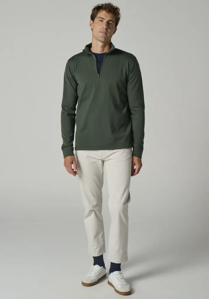 Pull en laine homme col zippé