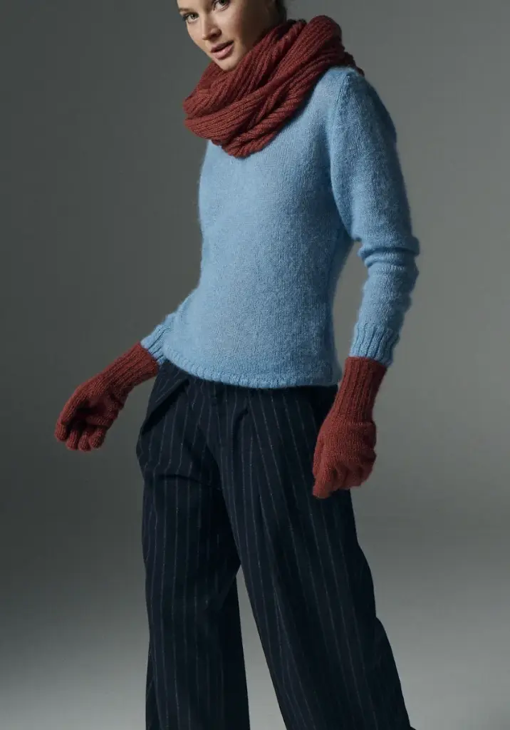 Gants chauds laine mohair pour femme