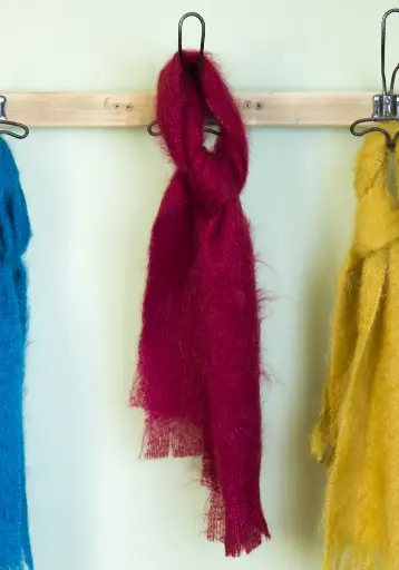 Grande echarpe  femme mohair et soie