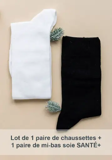 Lot chaussettes + mi-bas mixtes soie sans élastique
