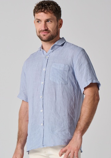 Chemise lin homme manches courtes