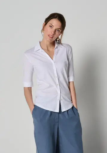Chemise blanche en coton Pima femme