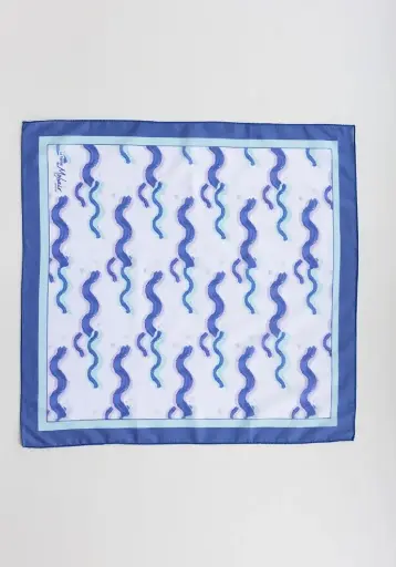 Foulard 100% voile de coton motif vague