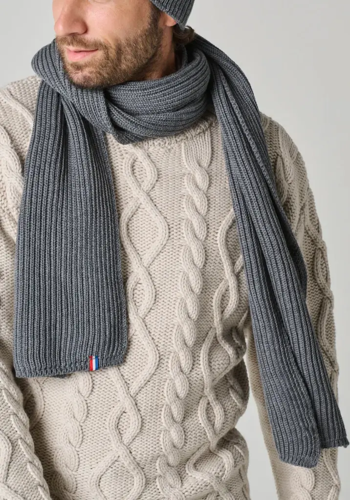 Écharpe à Franges Gris Homme | La Halle