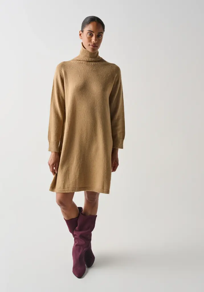 Robe pull femme en mérinos et alpaga