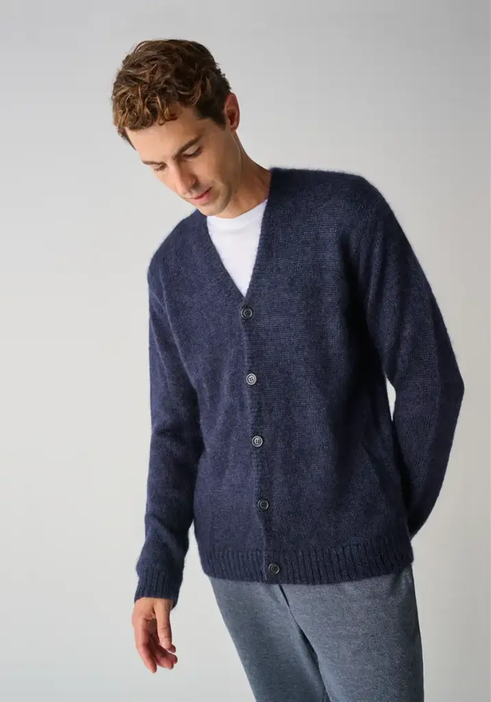 Gilet homme en mohair et soie