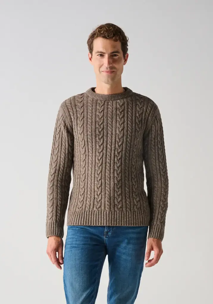 Pull homme yack et laine couleur marron