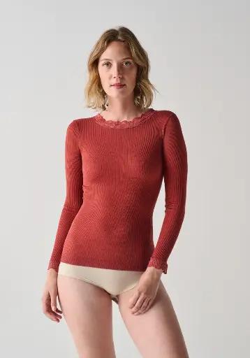 T-shirt femme en laine et soie