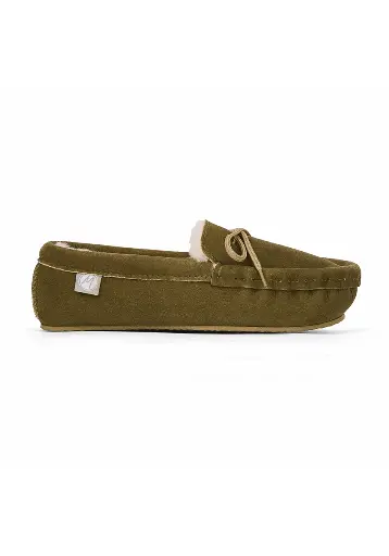 Mocassins mixtes en peau kaki