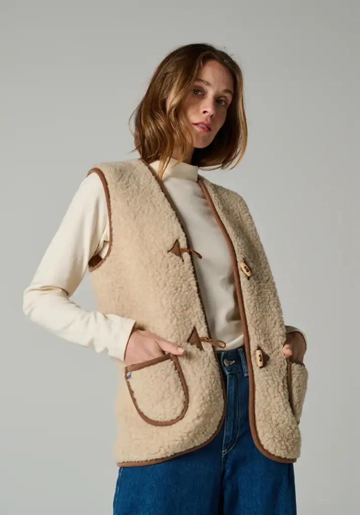 Gilet en peau de mouton pour femme