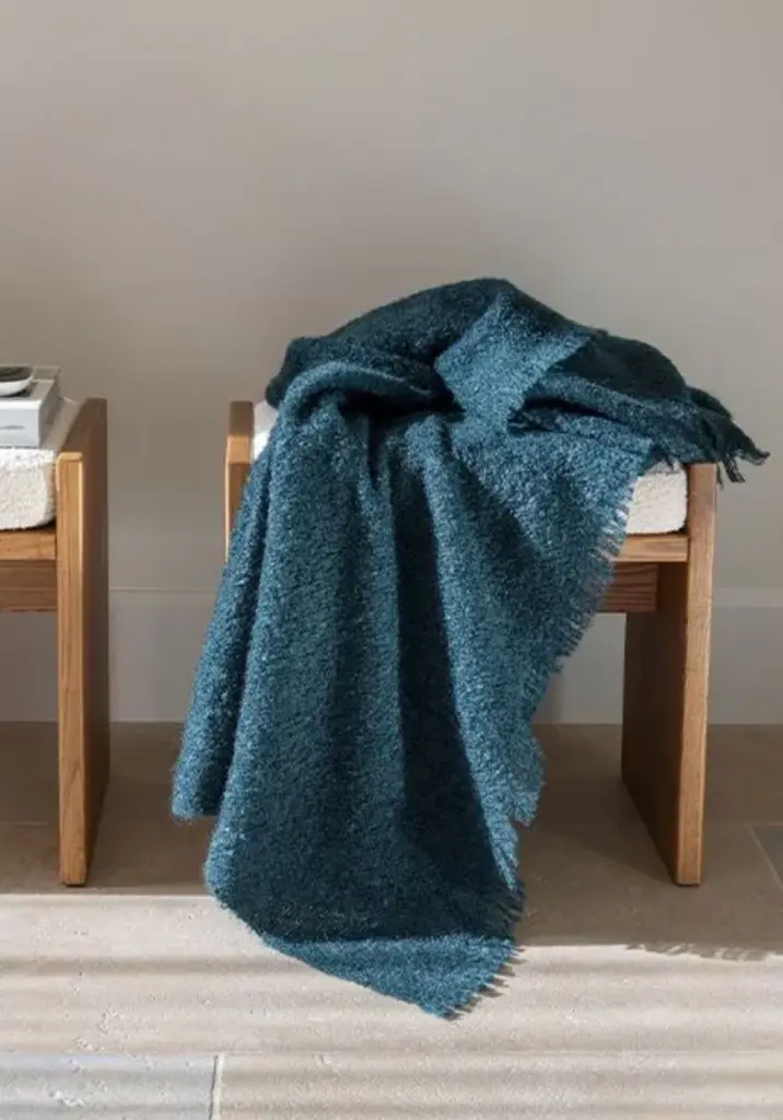 Plaid mohair fabrication française