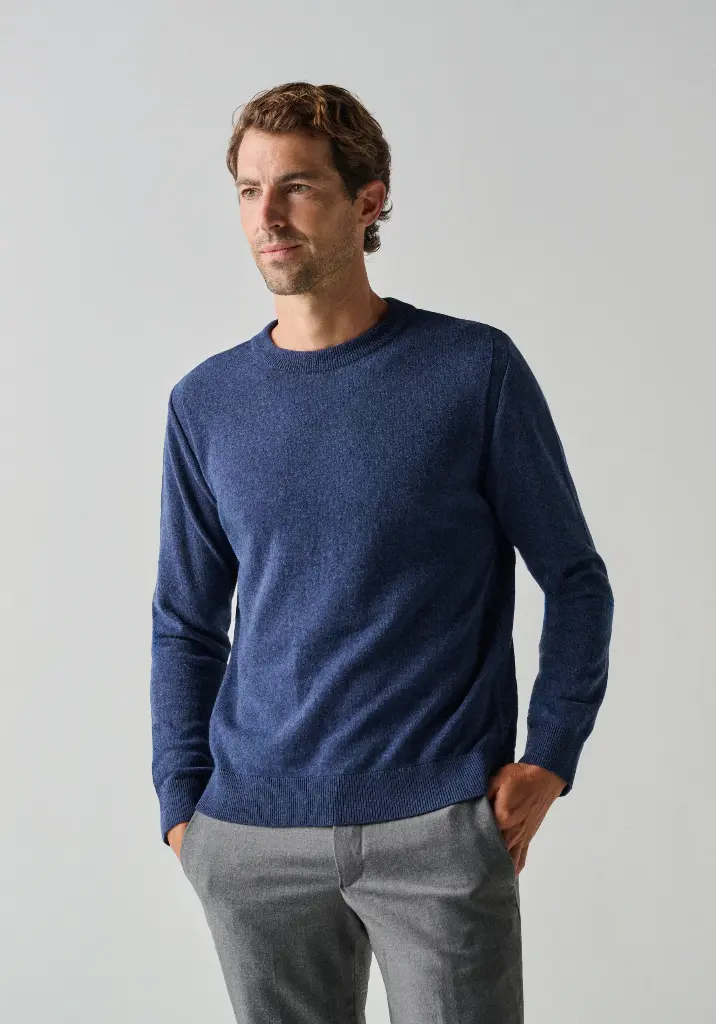 Pull homme col rond laine et cachemire