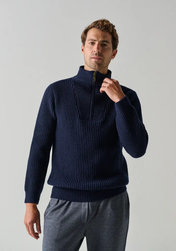 Pull homme col camionneur 100% laine