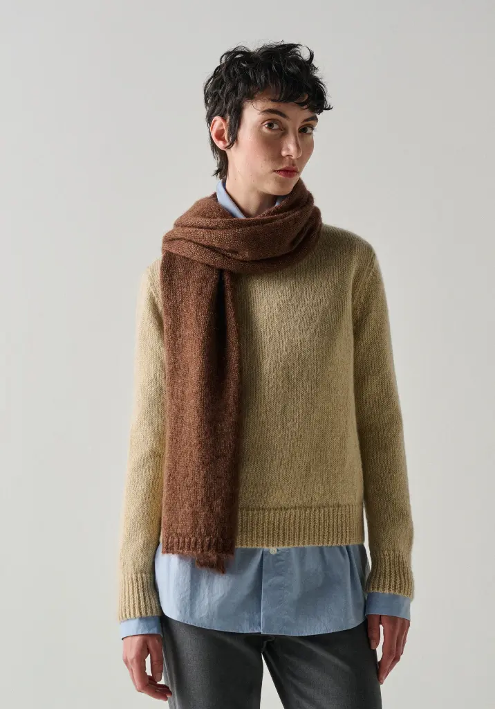 Grande écharpe femme en mohair et soie