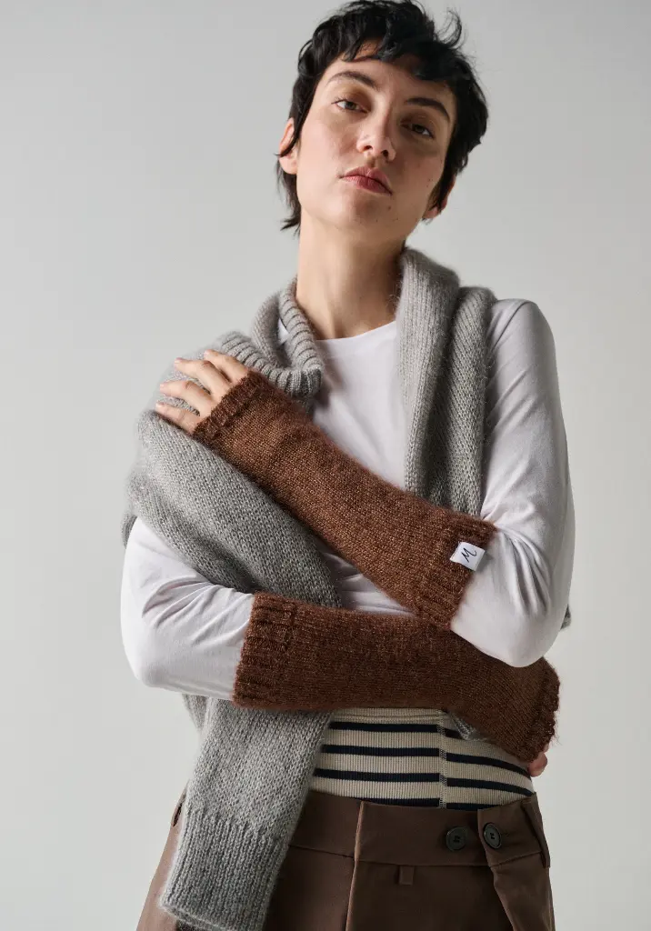 Mitaines femme en mohair de chevreau et soie
