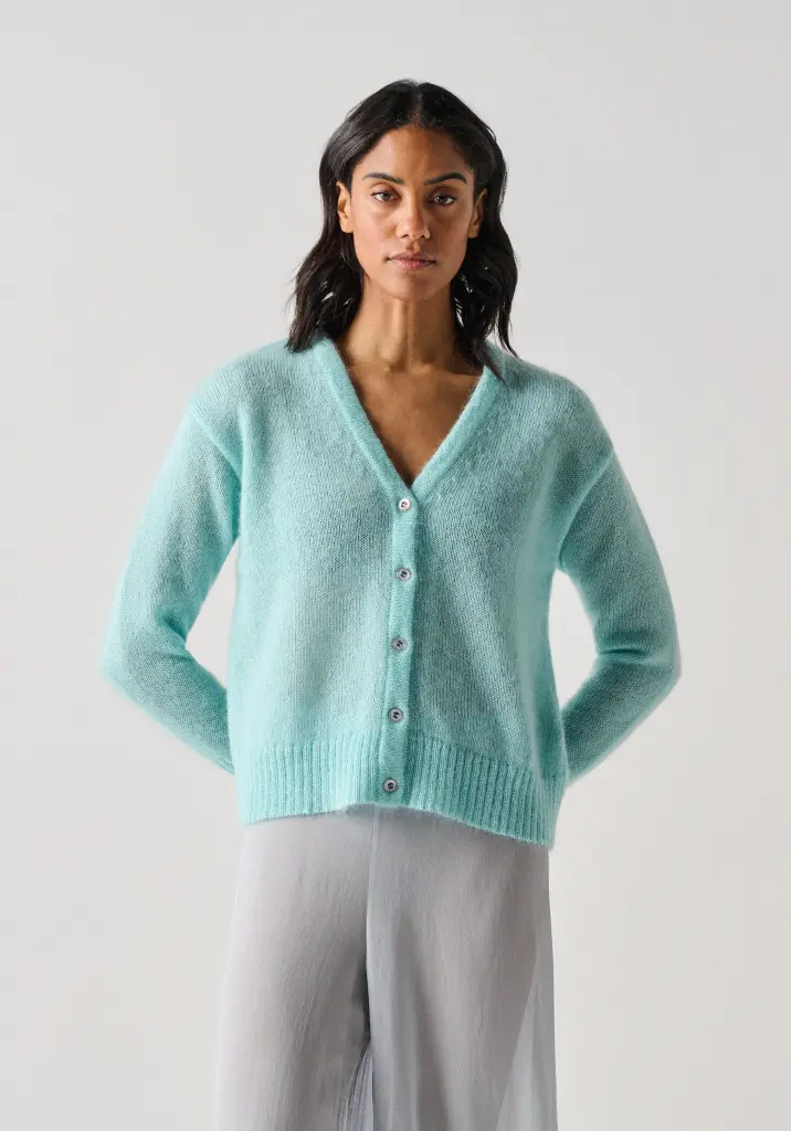 Cardigan laine mohair et soie femme