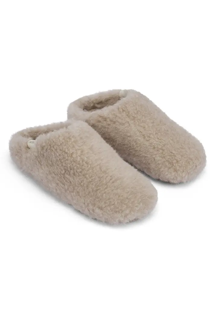 Mules femme en laine naturelle et alpaga