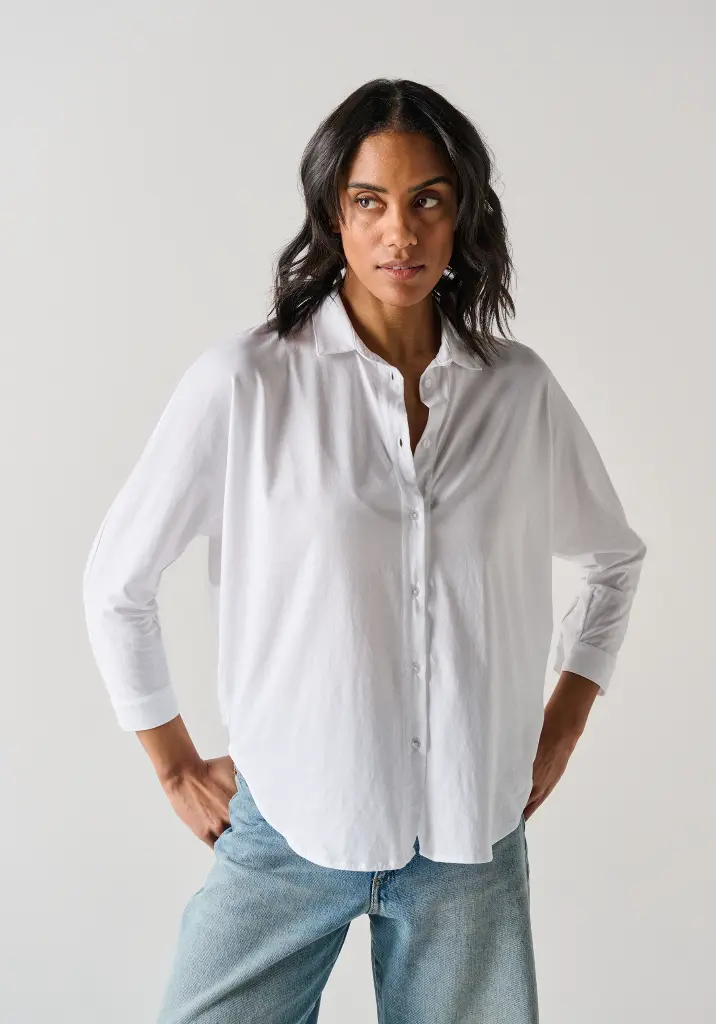 Chemise blanche femme en coton Pima