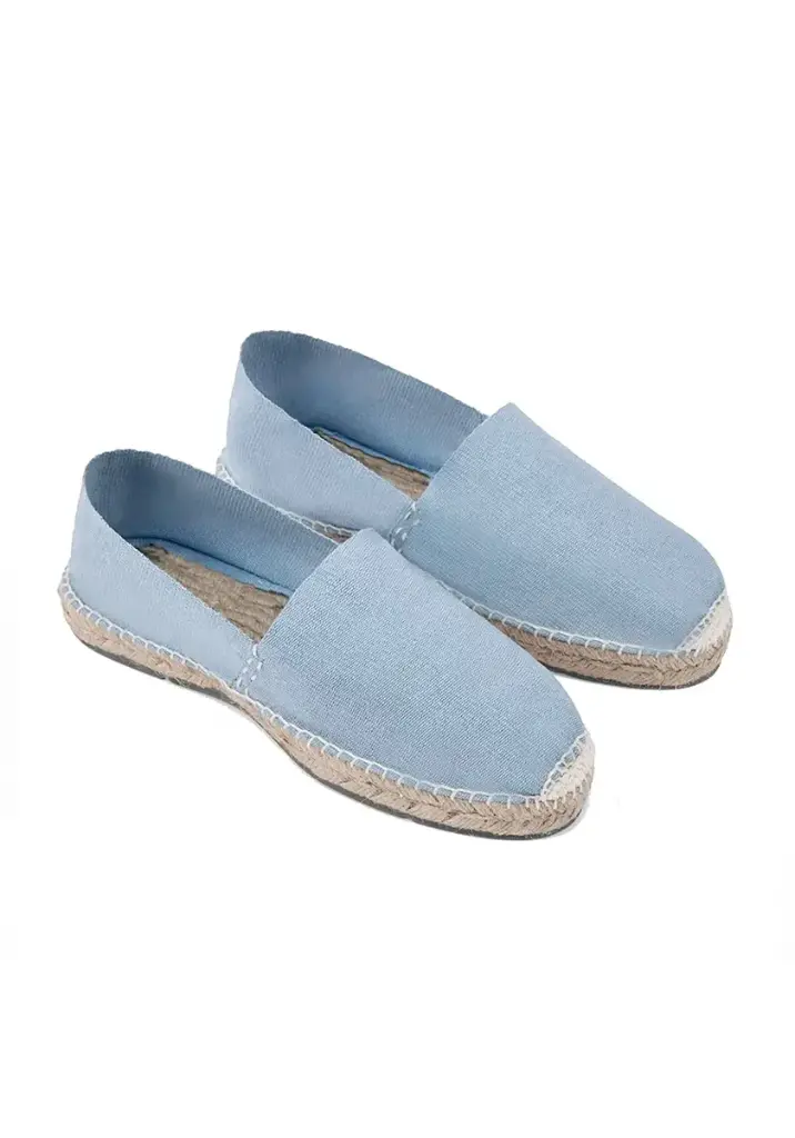 Espadrilles traditionnelles cousues main bleu clair