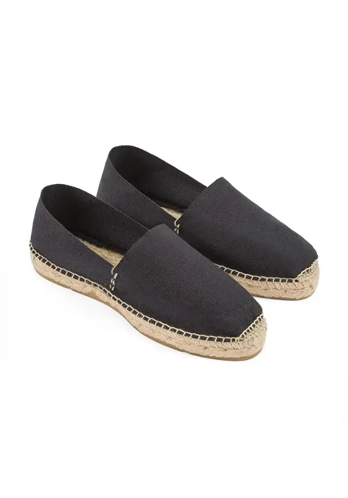 Espadrilles mixtes cousues main noires