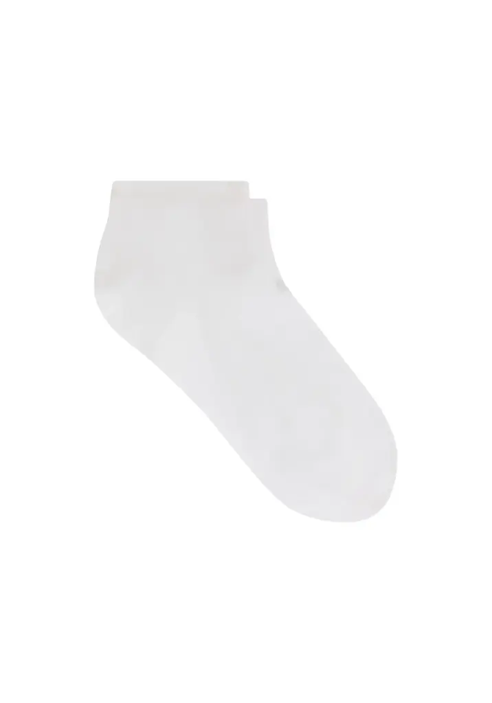 Socquettes blanches en coton mercerisé