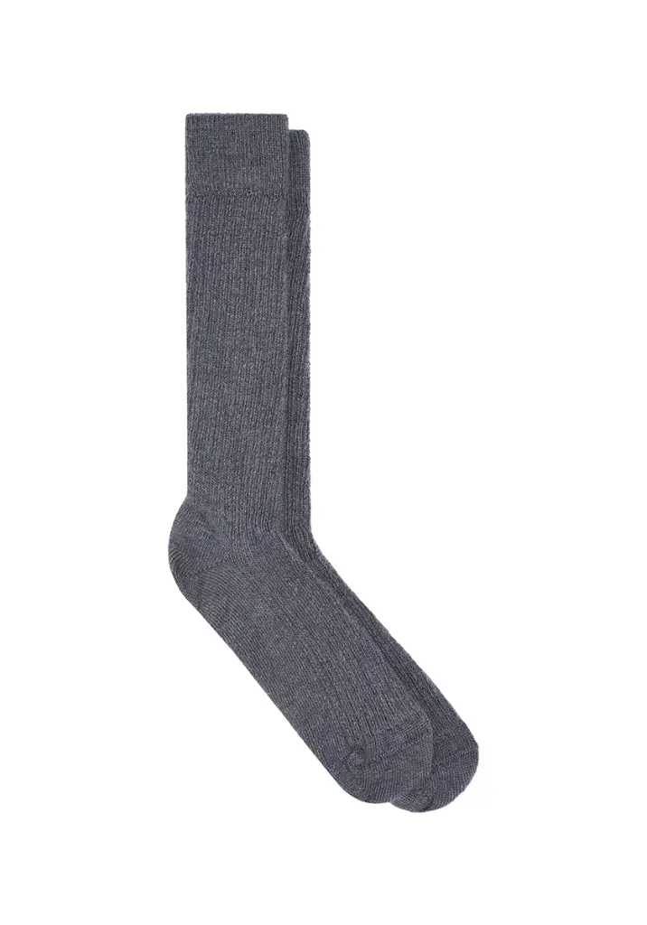 Mi-bas mixtes gris en mohair