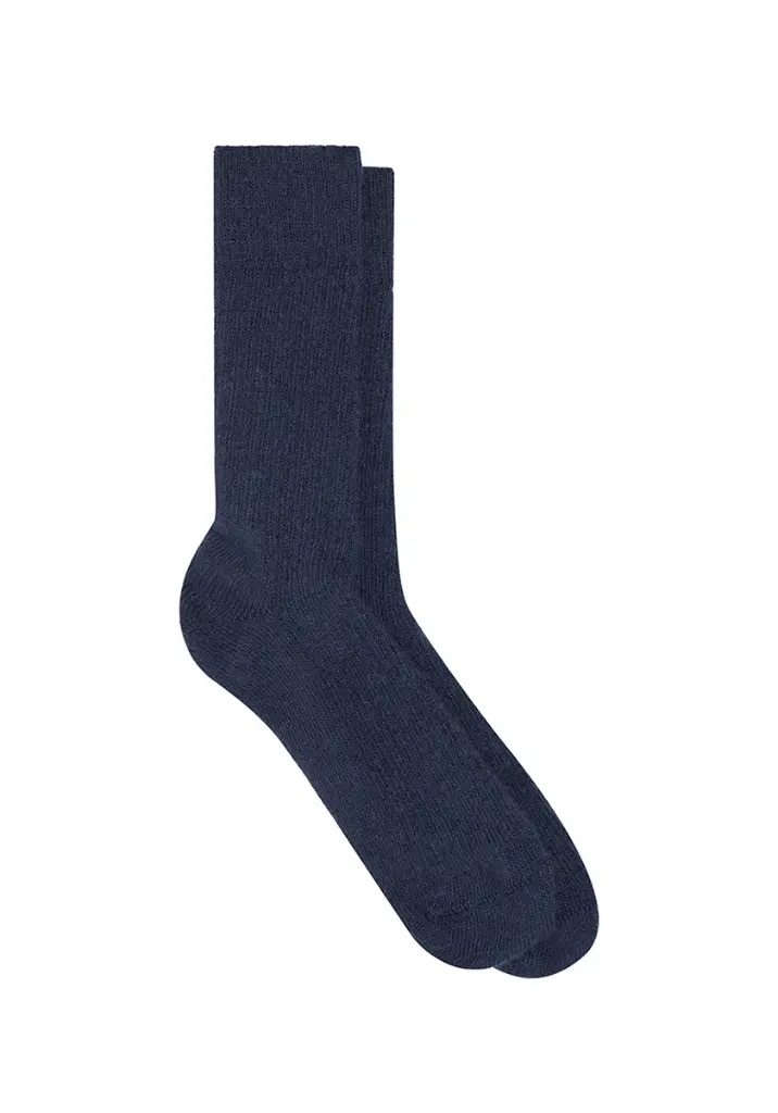 Chaussettes mixtes en laine mohair coloris bleu marine