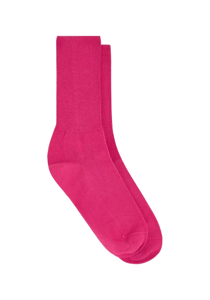 Chaussettes en coton sans compression couleur rose