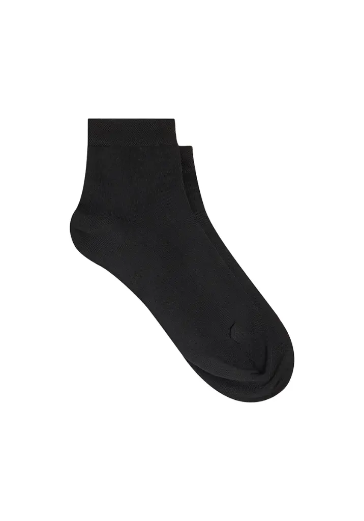 Socquettes noires en coton fil d'Ecosse