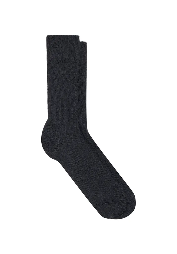 Chaussettes noires mixtes en mohair de chevreau