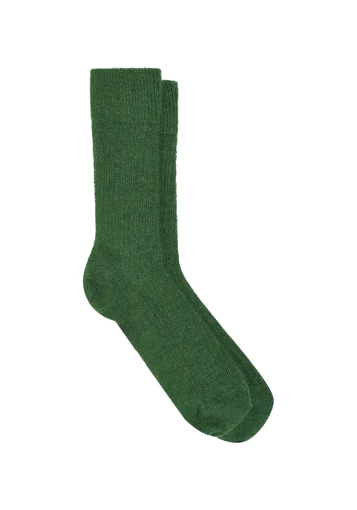 Chaussettes mohair de chevreau vertes mixtes