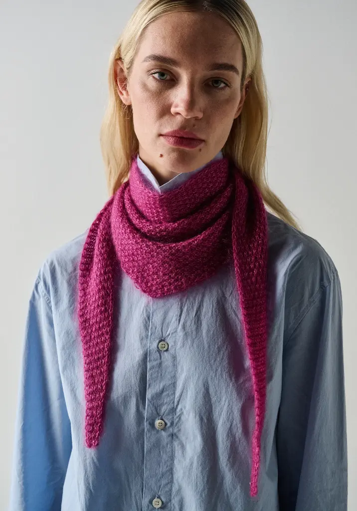 Bandana femme en laine mohair et soie