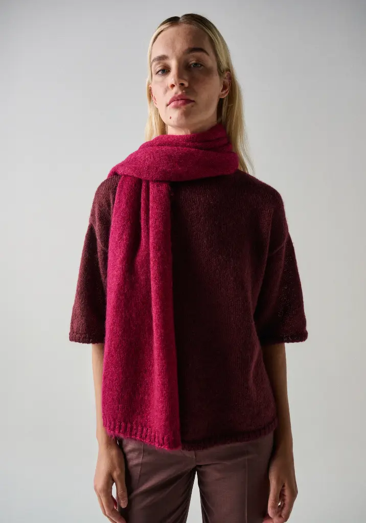 Echarpe femme en laine mohair et soie