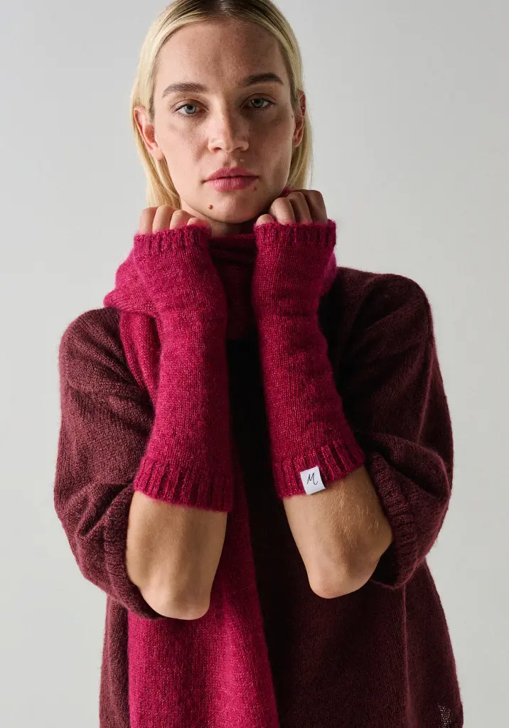 Mitaines laine mohair et soie femme