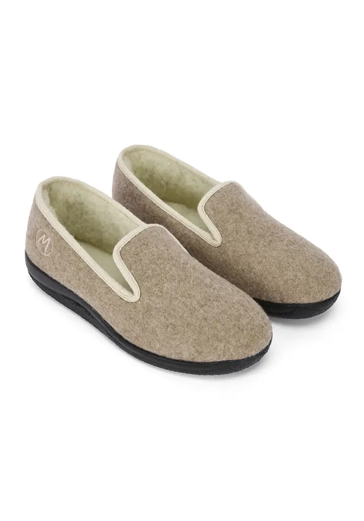 Chaussons fourrés en laine semelle antidérapante