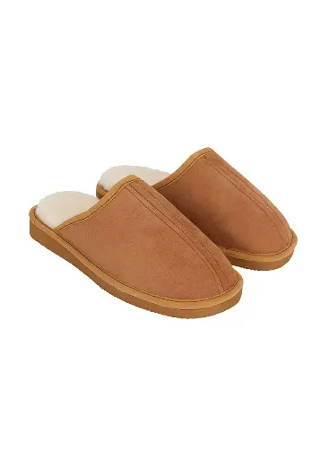 Mules mixtes en peau de mouton