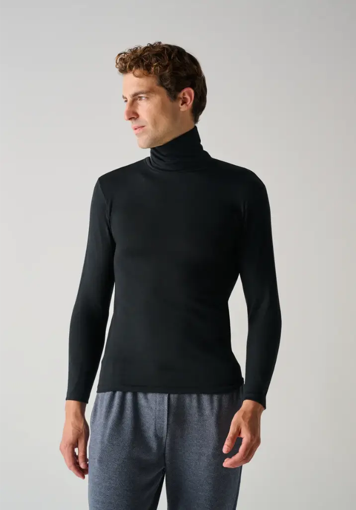 Sous pull  homme en laine et soie