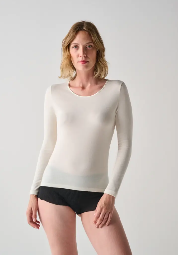 Sous vêtement chaud femme en laine et soie