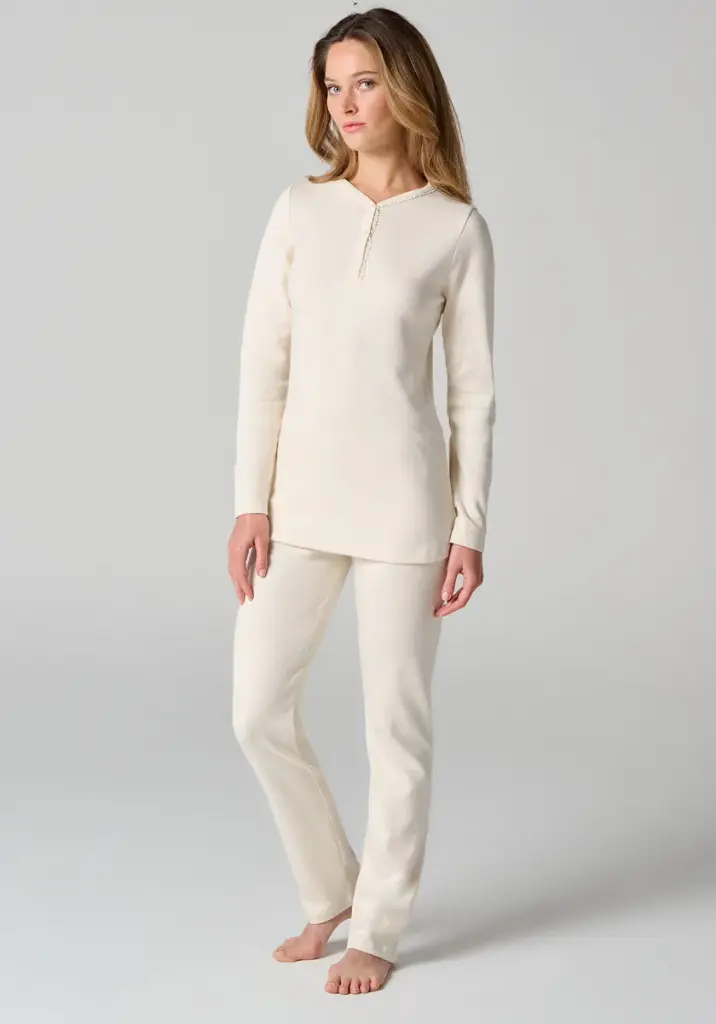 Pyjama chaud femme en flanelle de coton biologique