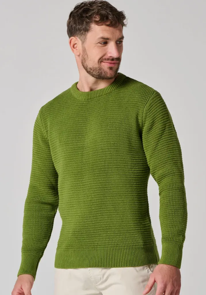 Pull Homme en coton biologique (bleu, XL) Ferme du Mohair