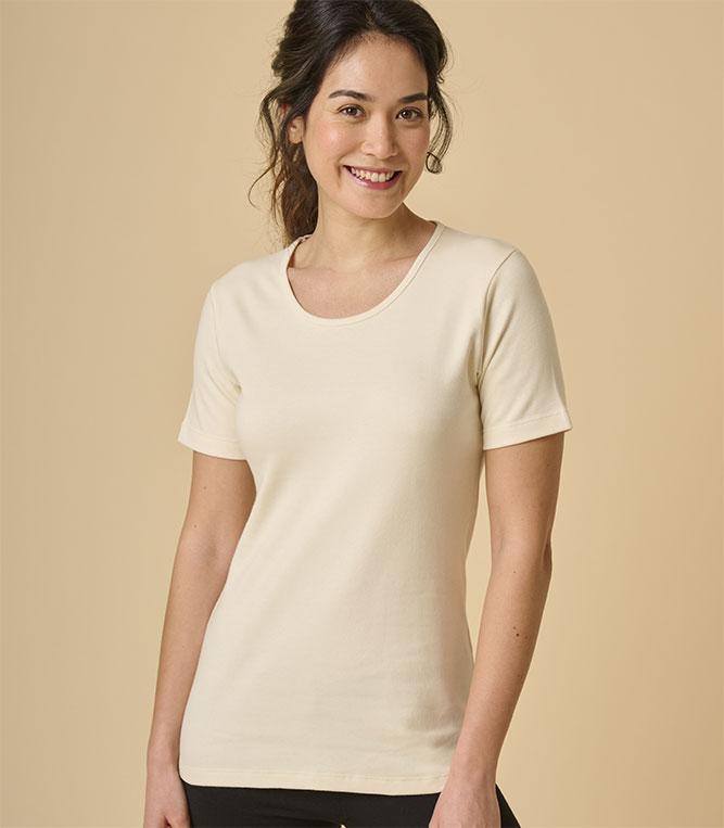 T-shirt femme manches courtes en coton biologique